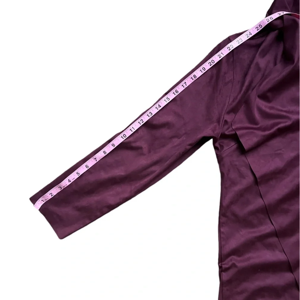 NWOT Soft Surroundings Faux Suede Shape Drape Jacket in Purple Wine Size large